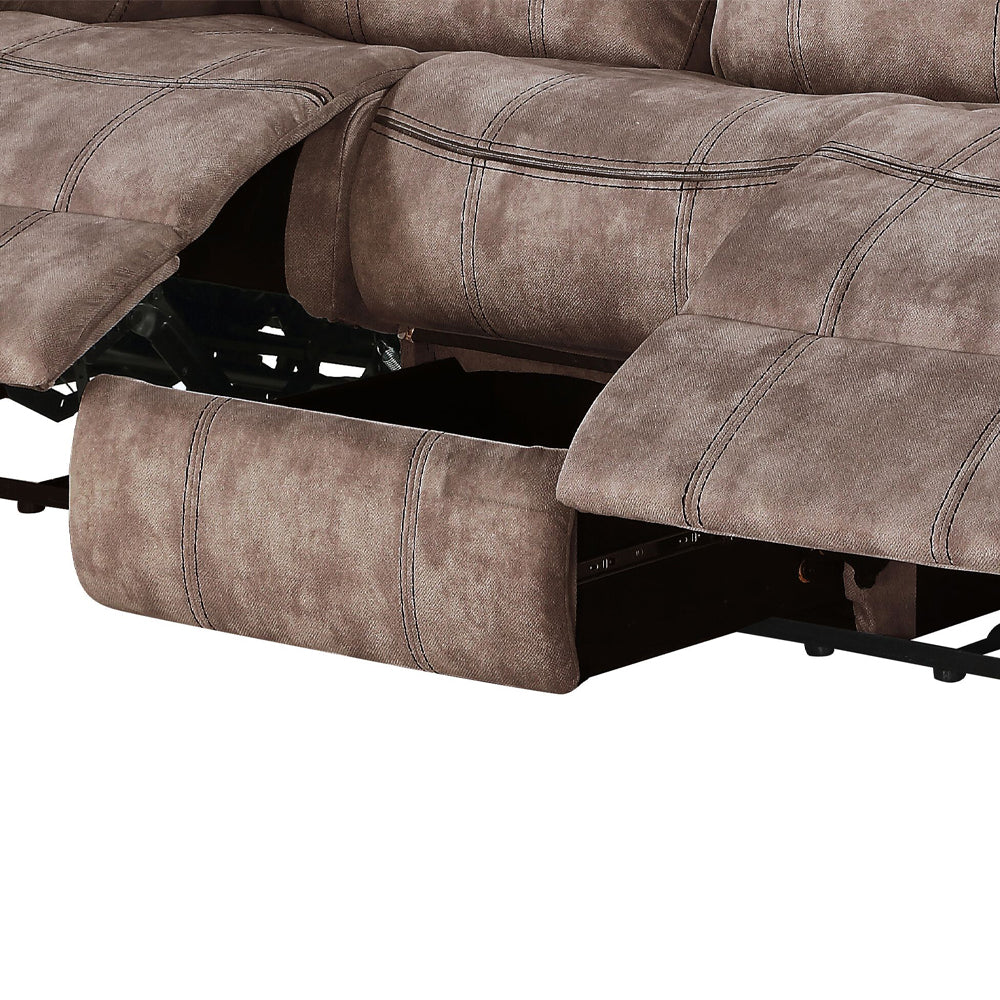 Zubaida 2Tone Chocolate Velvet Glider Motion Sofa - Ornate Home
