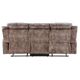 Zubaida 2Tone Chocolate Velvet Glider Motion Sofa - Ornate Home
