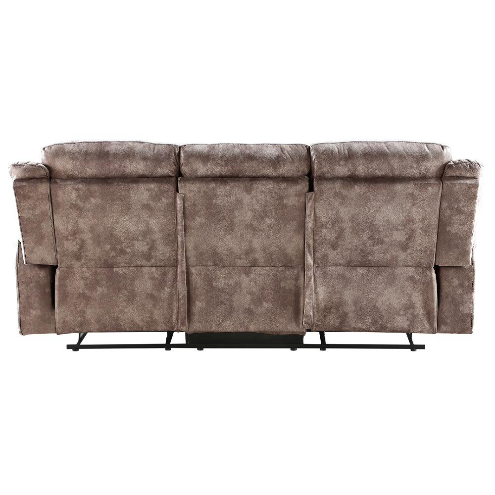 Zubaida 2Tone Chocolate Velvet Glider Motion Sofa - Ornate Home