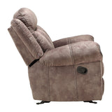 Zubaida 2Tone Chocolate Velvet Glider Motion Sofa - Ornate Home