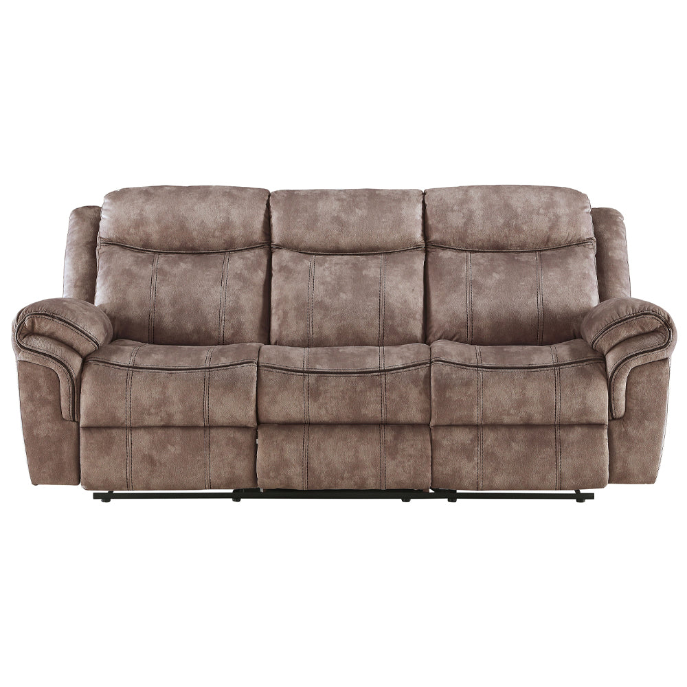 Zubaida 2Tone Chocolate Velvet Glider Motion Sofa - Ornate Home