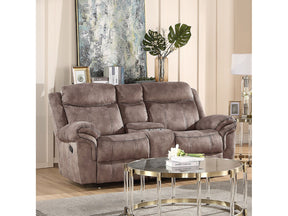 Zubaida 2Tone Chocolate Velvet Glider Motion Sofa - Ornate Home