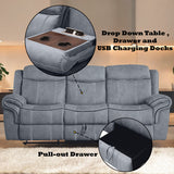 Zubaida 2Tone Gray Velvet Glider Motion Sofa - Ornate Home