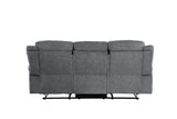 Zubaida 2Tone Gray Velvet Glider Motion Sofa - Ornate Home