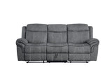 Zubaida 2Tone Gray Velvet Glider Motion Sofa - Ornate Home