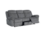 Zubaida 2Tone Gray Velvet Glider Motion Sofa - Ornate Home