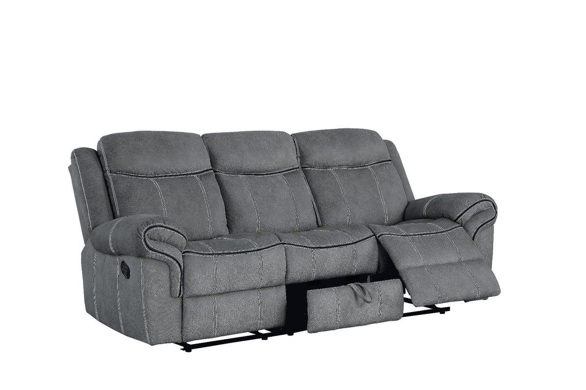 Zubaida 2Tone Gray Velvet Glider Motion Sofa - Ornate Home