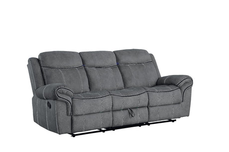 Zubaida 2Tone Gray Velvet Sofa (Glider & Motion) - Ornate Home