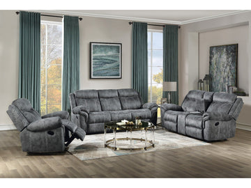 Zubaida 2Tone Gray Velvet Sofa (Glider & Motion) - Ornate Home
