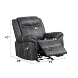 Zubaida Dark Gray  Power Motion Glider Recliner - Ornate Home