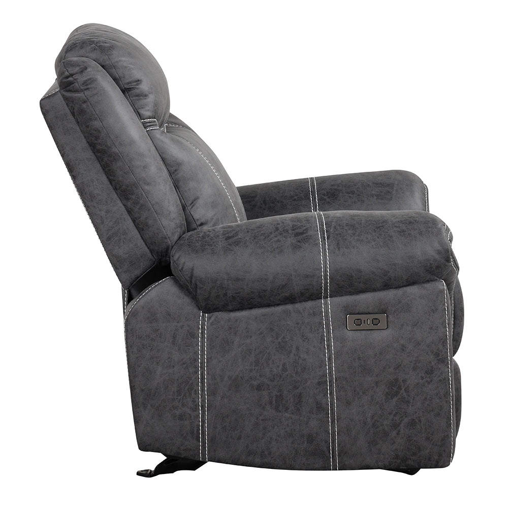 Zubaida Dark Gray  Power Motion Glider Recliner - Ornate Home
