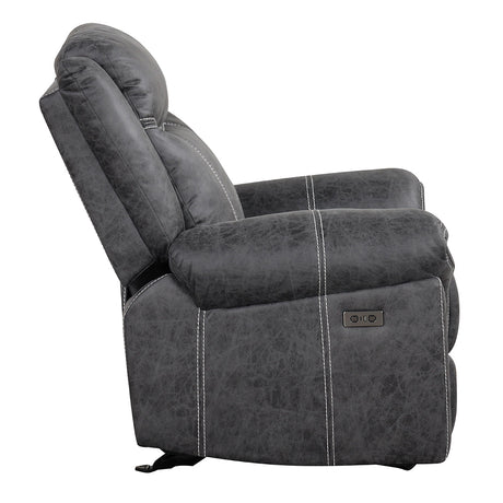 Zubaida Dark Gray  Power Motion Glider Recliner - Ornate Home