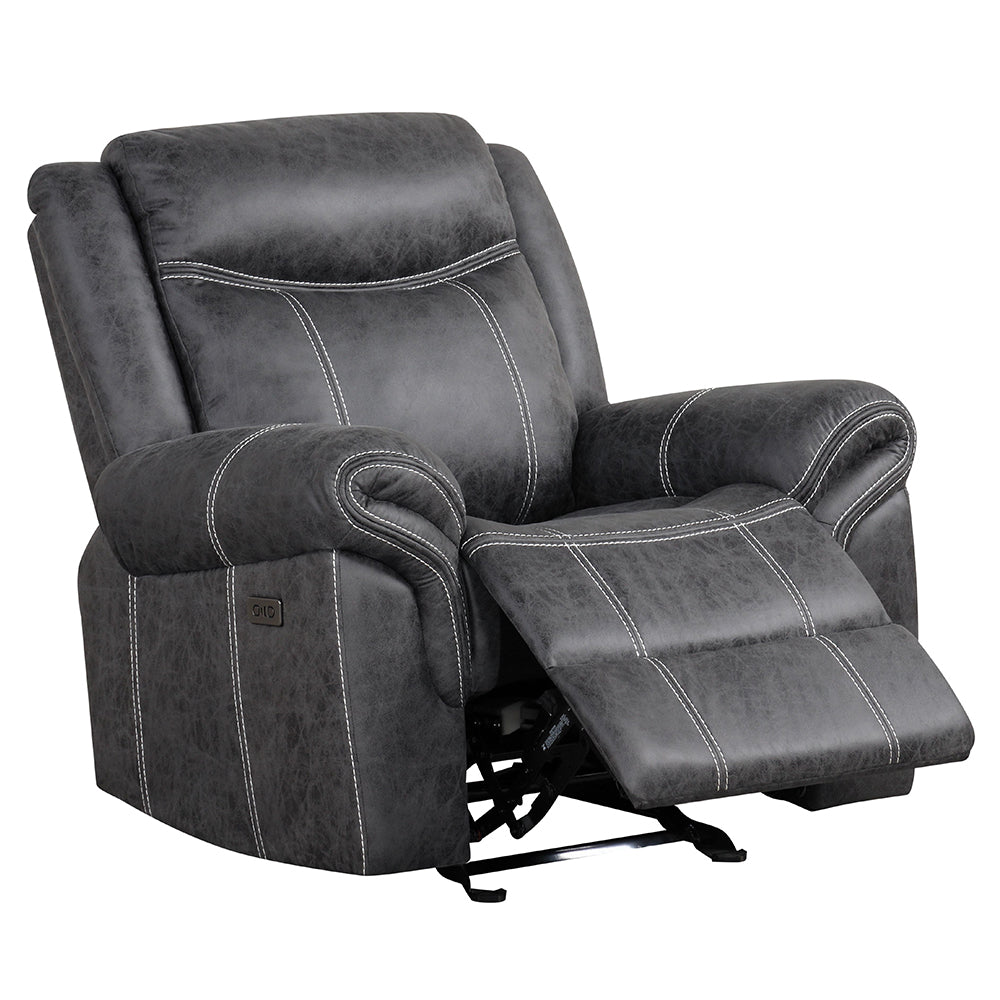Zubaida Dark Gray  Power Motion Glider Recliner - Ornate Home