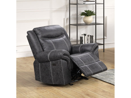 Zubaida Dark Gray  Power Motion Glider Recliner - Ornate Home
