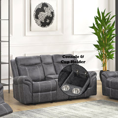 Zubaida Dark Gray  Power Motion Loveseat w/USB - Ornate Home