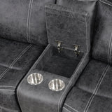 Zubaida Dark Gray  Power Motion Loveseat w/USB - Ornate Home