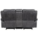 Zubaida Dark Gray  Power Motion Loveseat w/USB - Ornate Home