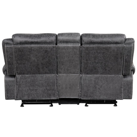 Zubaida Dark Gray  Power Motion Loveseat w/USB - Ornate Home