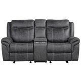 Zubaida Dark Gray  Power Motion Loveseat w/USB - Ornate Home