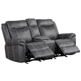Zubaida Dark Gray  Power Motion Loveseat w/USB - Ornate Home