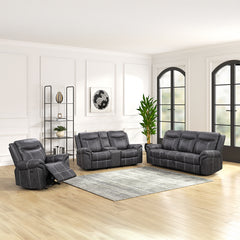 Zubaida Dark Gray  Power Motion Sofa w/Drop Down Table - Ornate Home