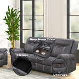 Zubaida Dark Gray  Power Motion Sofa w/Drop Down Table - Ornate Home