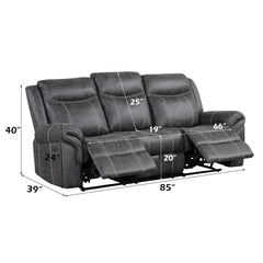 Zubaida Dark Gray  Power Motion Sofa w/Drop Down Table - Ornate Home