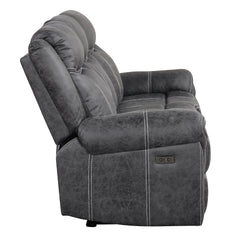 Zubaida Dark Gray  Power Motion Sofa w/Drop Down Table - Ornate Home