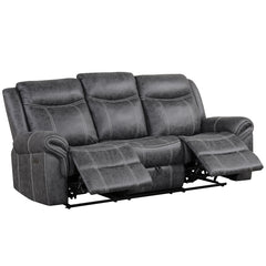 Zubaida Dark Gray  Power Motion Sofa w/Drop Down Table - Ornate Home
