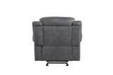 Zubaida Gray Velvet Motion Glider Recliner - Ornate Home