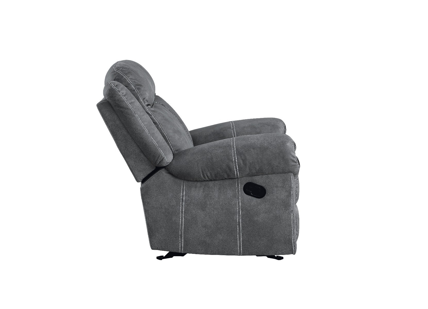 Zubaida Gray Velvet Motion Glider Recliner - Ornate Home