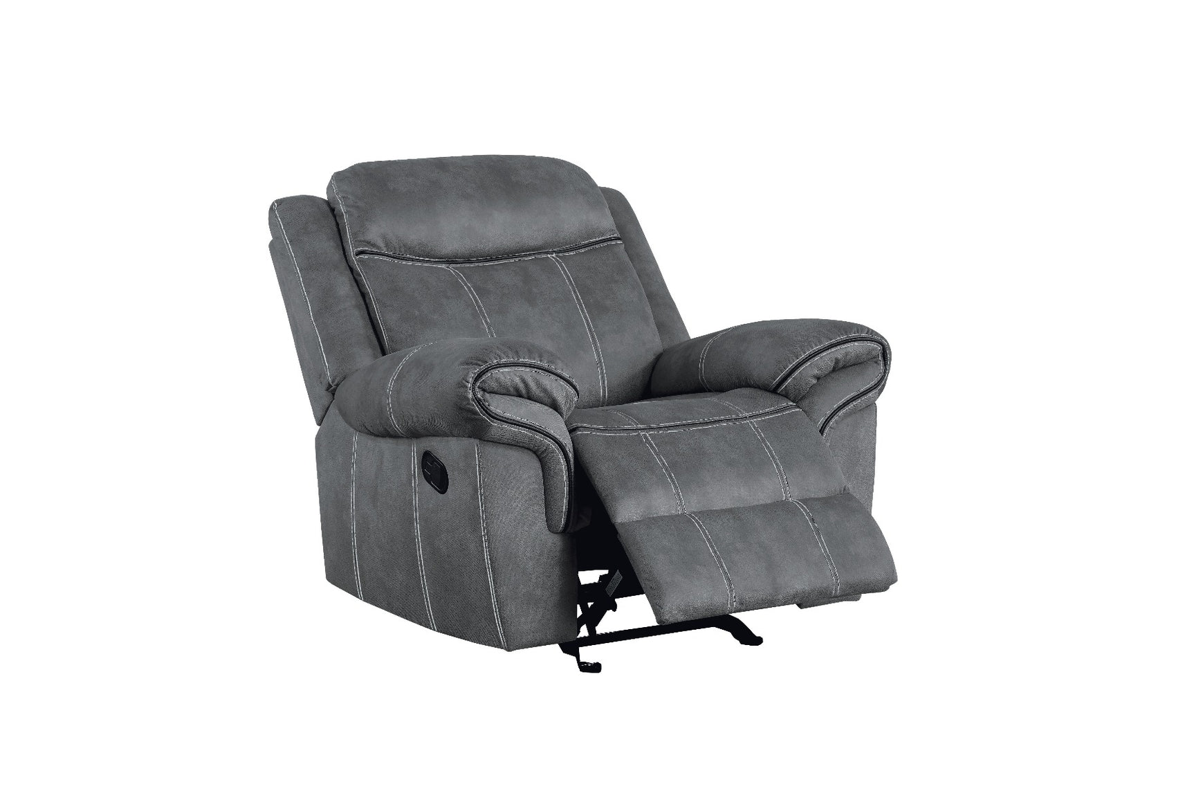 Zubaida Gray Velvet Motion Glider Recliner - Ornate Home