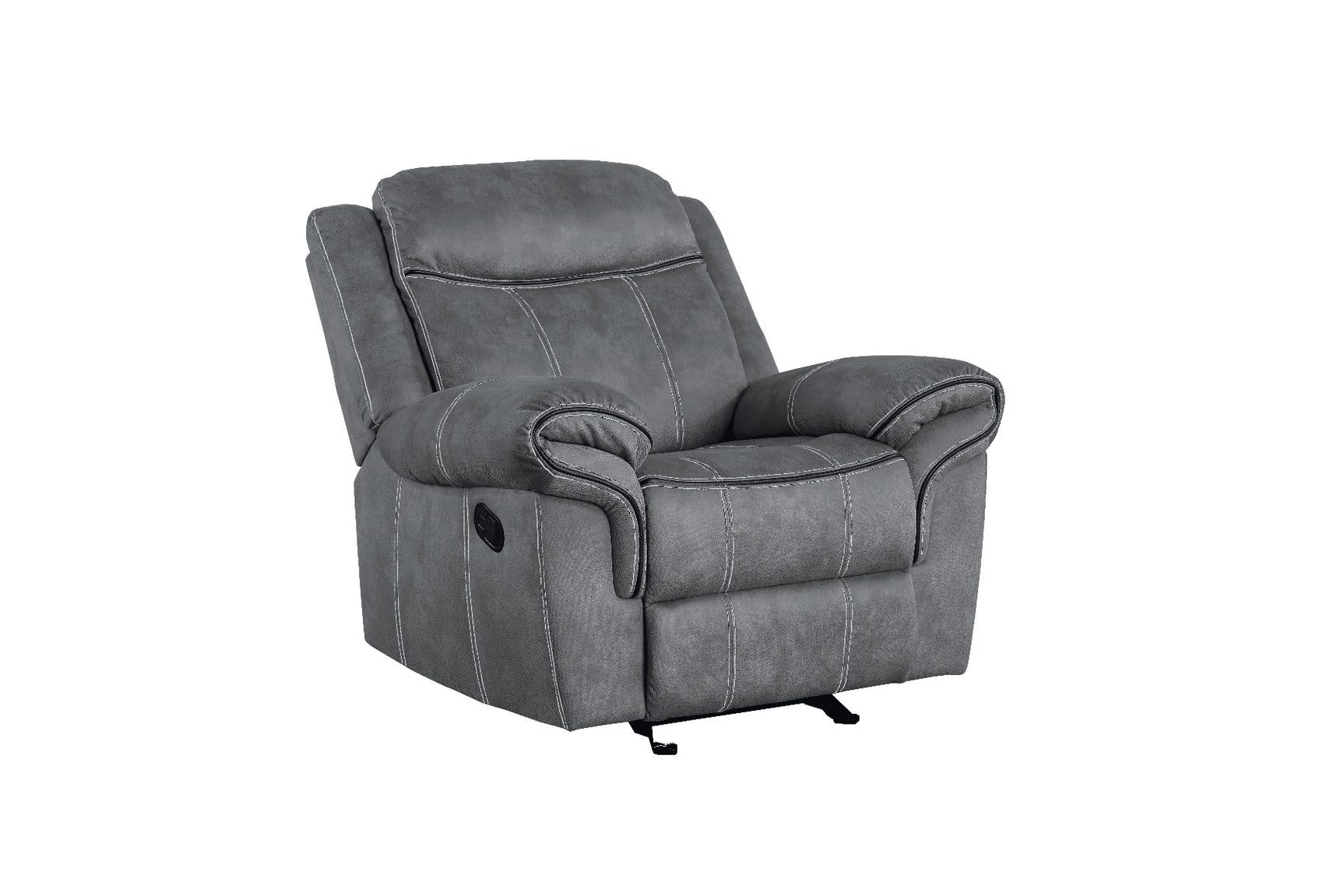 Zubaida Gray Velvet Motion Glider Recliner - Ornate Home
