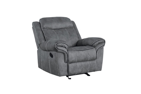 Zubaida Gray Velvet Motion Glider Recliner - Ornate Home