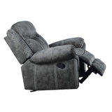 Zubaida Gray Velvet Motion Glider Recliner - Ornate Home