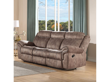 Zubaida Motion Chocolate Loveseat with Console - Ornate Home