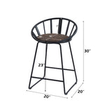 Zudora Black Counter Height Chair (Set of 2) - Ornate Home