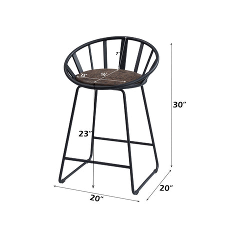 Zudora Black Counter Height Chair (Set of 2) - Ornate Home