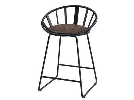 Zudora Black Counter Height Chair (Set of 2) - Ornate Home