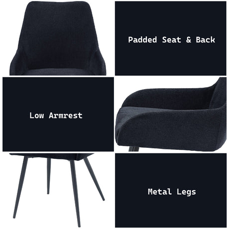 Zudora Black Side Chair (Set of 2) - Ornate Home