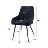 Zudora Black Side Chair (Set of 2) - Ornate Home