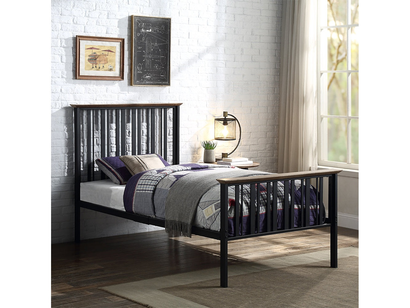 Zudora Oak Twin Bed - Ornate Home