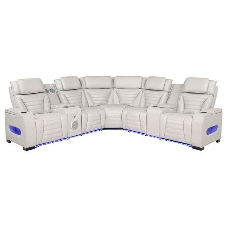 Zuma Beige HP0426 Power2 Reclining Sectional 3 Pc Set - Ornate Home
