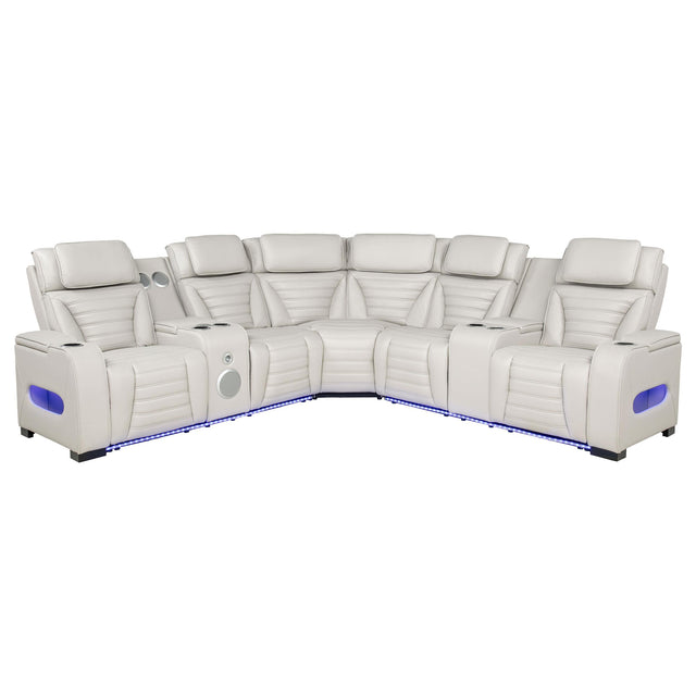 Zuma Beige HP0426 Power2 Reclining Sectional 3 Pc Set - Ornate Home