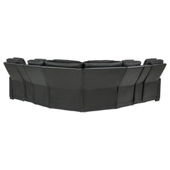 Zuma Black 3-Piece Dual Power Faux Leather Reclining Sectional Sofa - Ornate Home