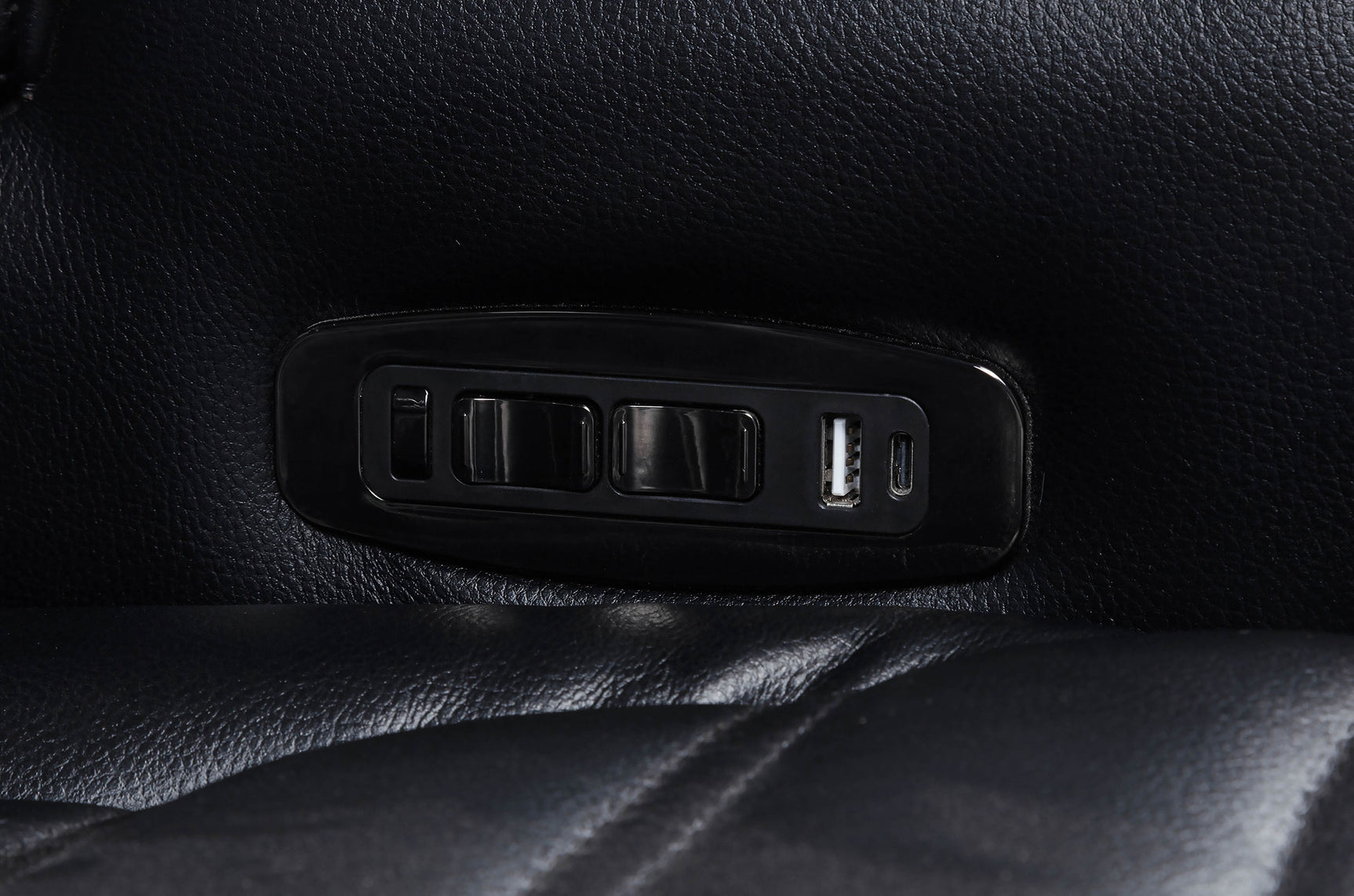 Zuma Black Faux Leather Dual Power Reclining LED Loveseat - Ornate Home