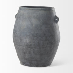 Zuma Dark Gray Ceramic Floor Vase - Ornate Home