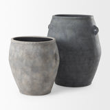 Zuma Dark Gray Ceramic Floor Vase