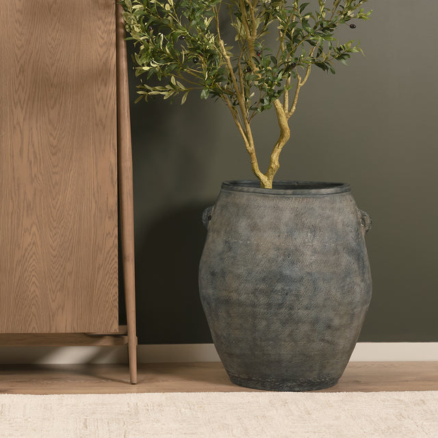 Zuma Dark Gray Ceramic Floor Vase