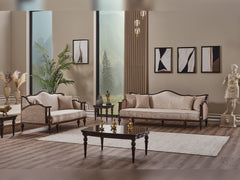 Zumrut Lux Beige 3-pieces (Sofa & Loveseat & Chair) Living Room Set - Ornate Home